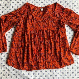 Old Navy Orange Peasant Top